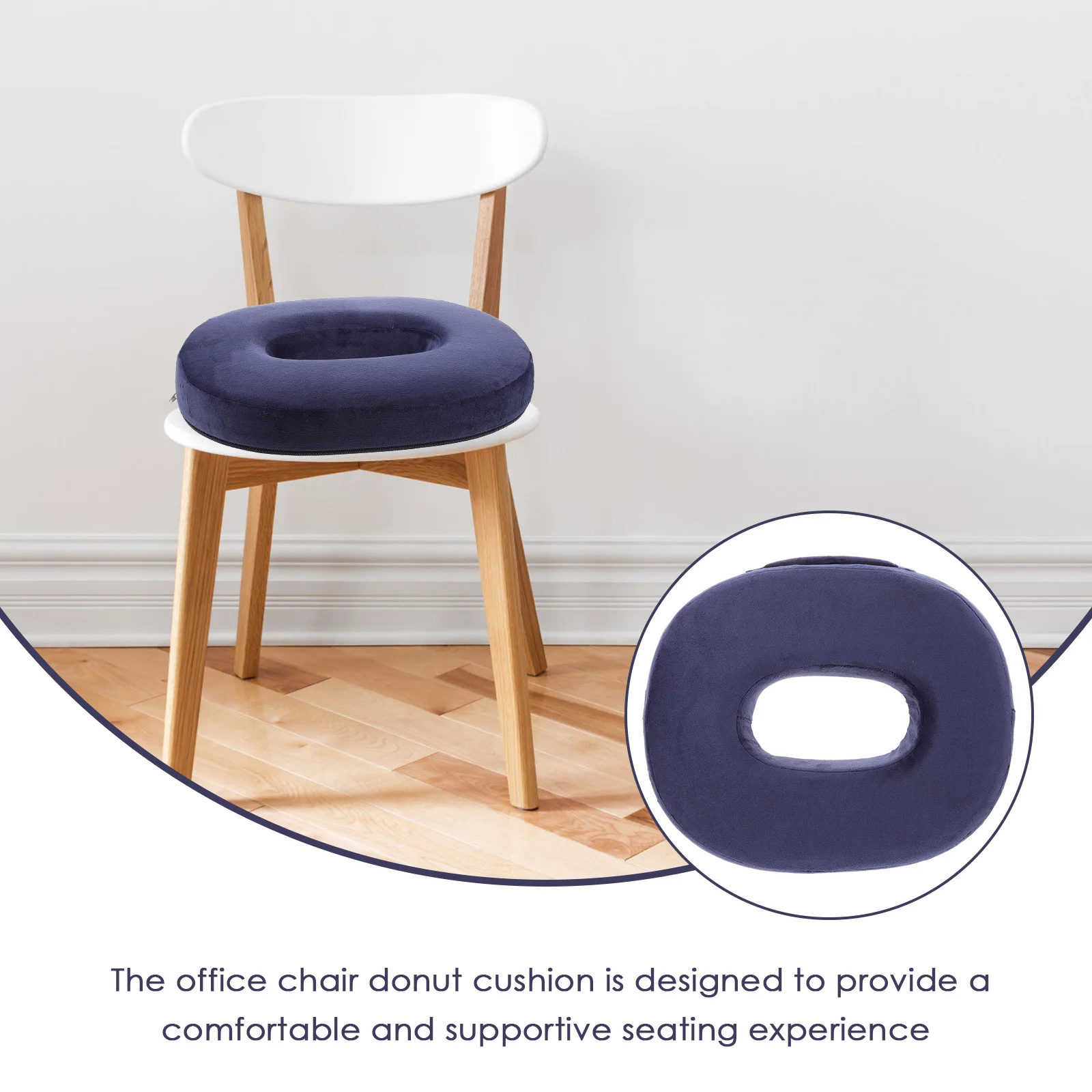 

Donut Seat Cushion High Resilience Soft Comfortable Donut Cushion for Office Car Travel Tailbone Seat Support Butt Pillow