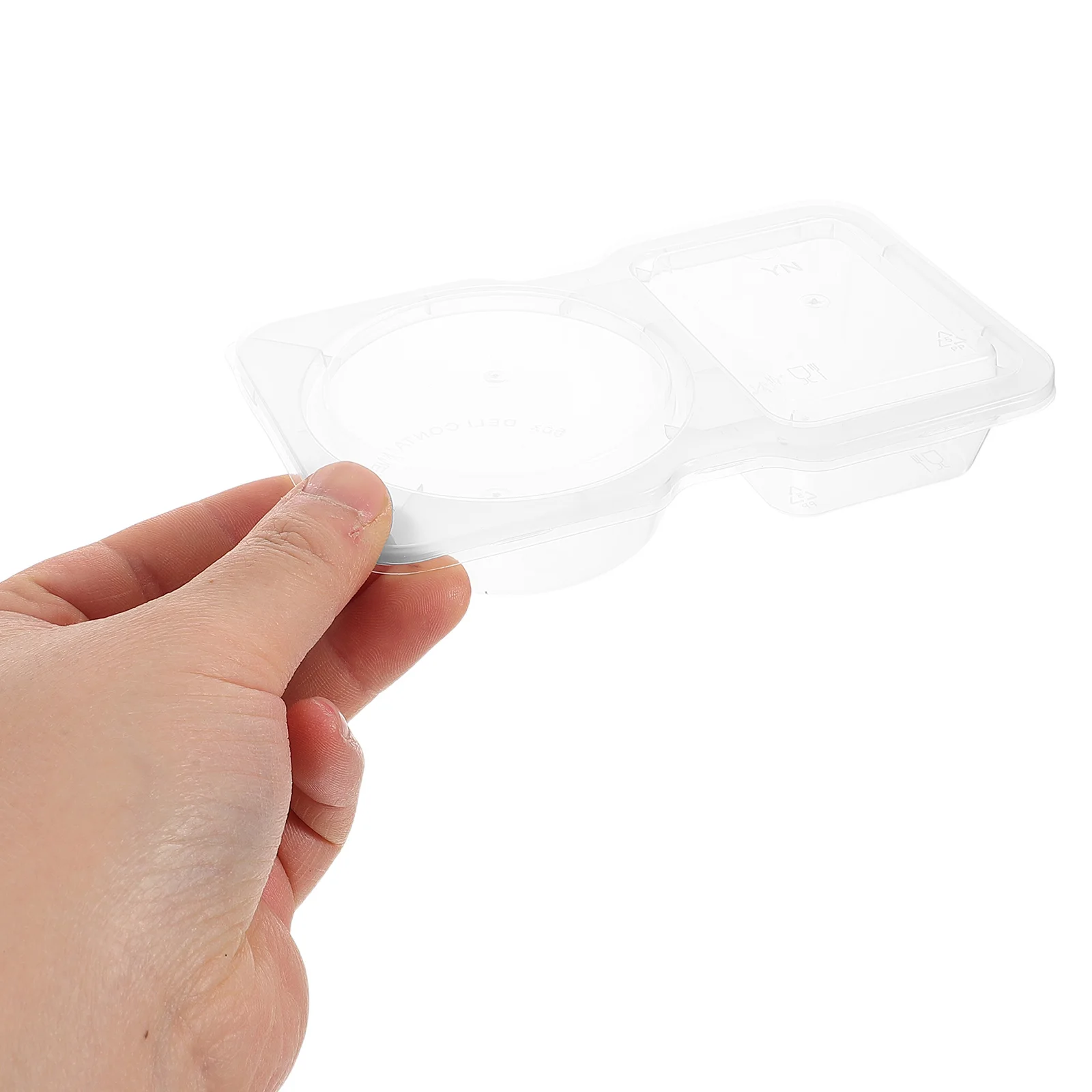 

20 Sets Condiment Container Double Compartment Seasoning Box Transparent Travel