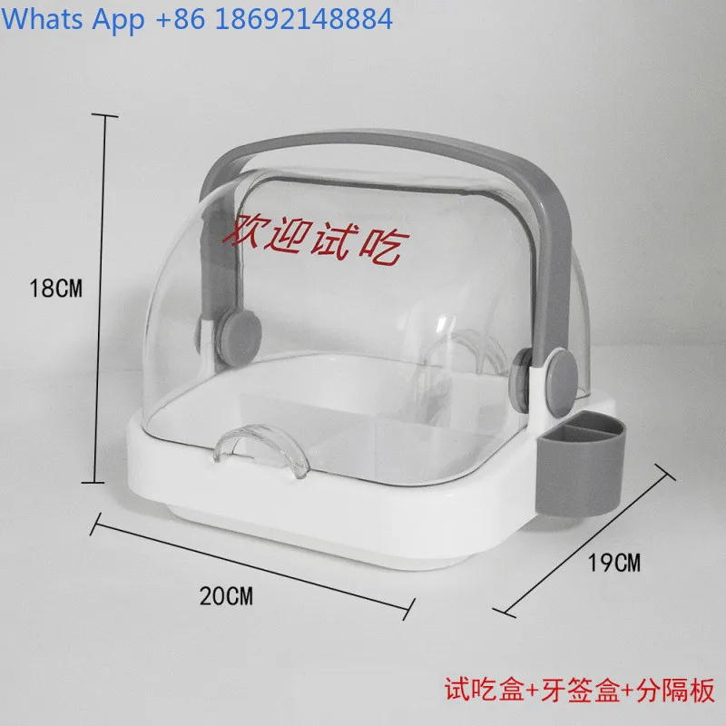 Round transparent lid food storage container for fruit tasting snack buffet display
