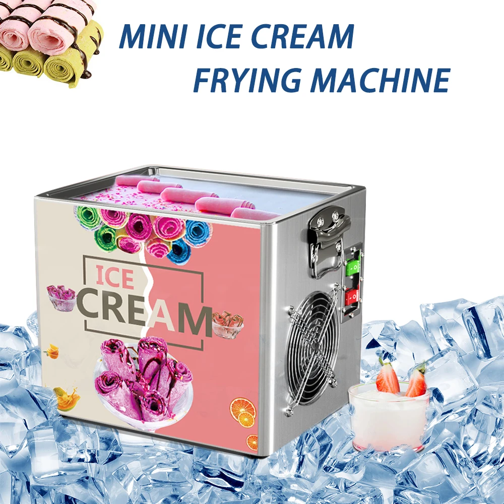 ITOP Commercial Freezer Tabletop Fried Ice Cream Roll Machine Electric Fried Ice Cream Yogurt Fruit Smoothie Machine 110-220V