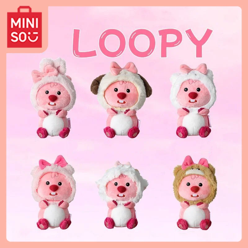 

MINISO Kawaii аниме Loopy Zanmeng Ruby Little Beaver Bowknot милая глухая коробка аксессуар сидячая кукла студенческий подарок