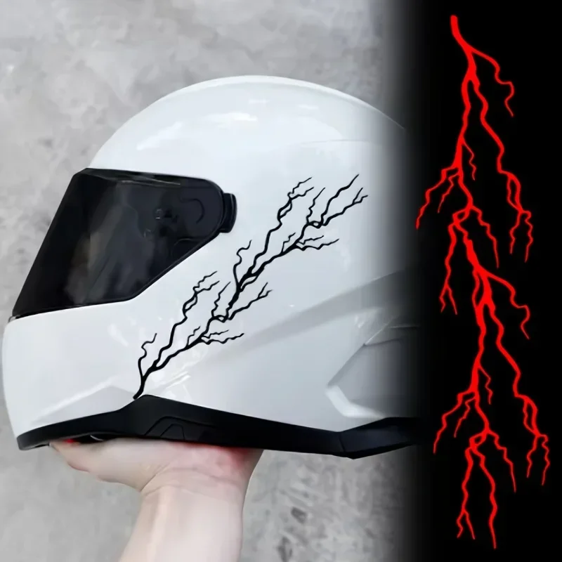 Lightning Bolt Helmet Sticker Waterproof Multicolor Vinyl Decal for Motorcycle Bike Custom Racing Decoration Accessories