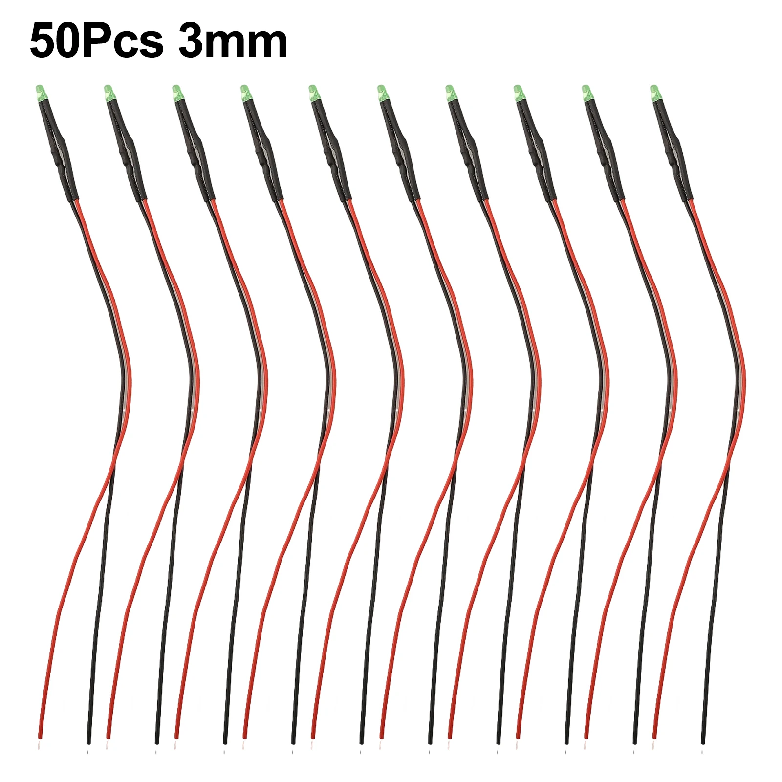 3mm LED Emitting Diodes 12V LED Lights 7.87 Inches Wire Length DC LED Bulbs Indicator LED Light Beads DIY Projects