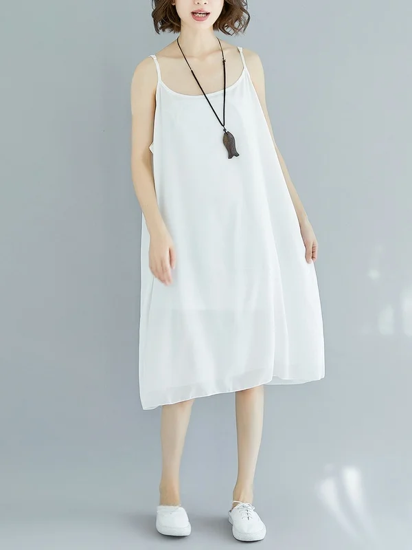 plus Size Women's Summer Faion Slimming Inner Wear Tank Top Skirt Midi Dr Airy Chiffon Base Layer Clothing