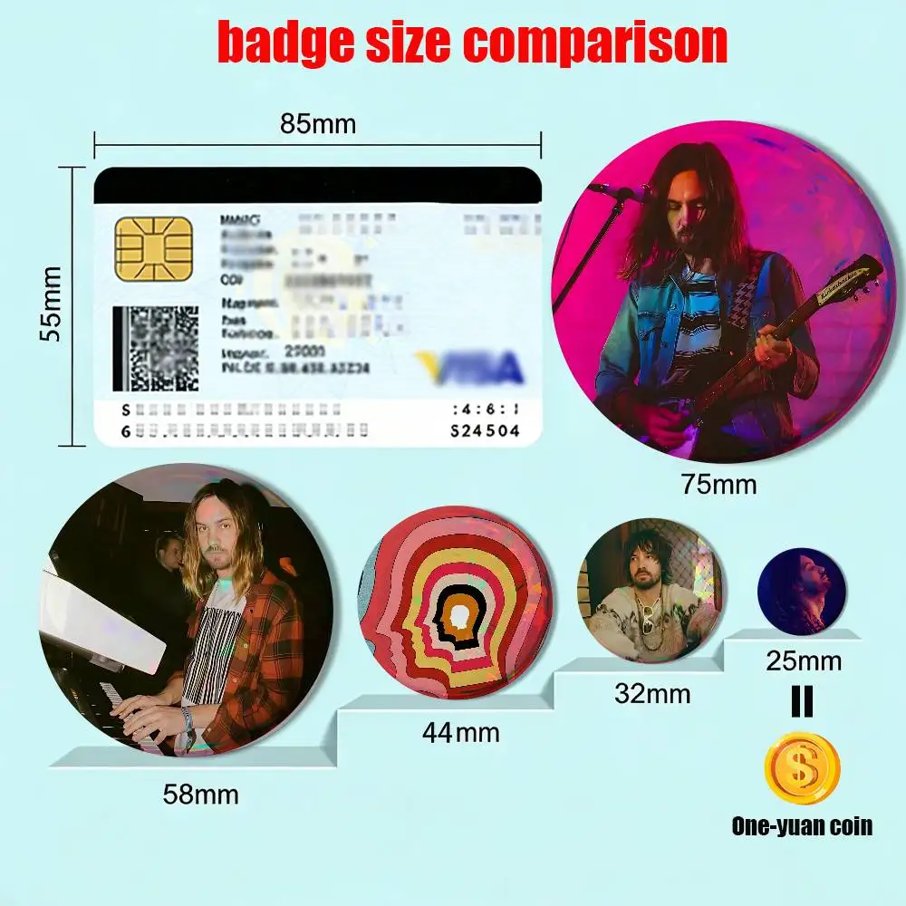 Deadbeat Tame Impala Loser Kevin Parker Badges Badges On Backpack Jacket Cartoon Round Brooches  Acrylic Button Pins Collection