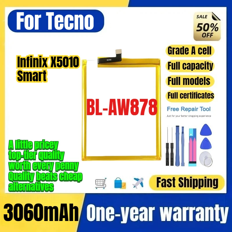 BL-AW878 for Tecno Infinix X5010/Smart Phone Battery 0 Cycle High Quality Capacity Replacement Bateria Grade A Cell with Tools