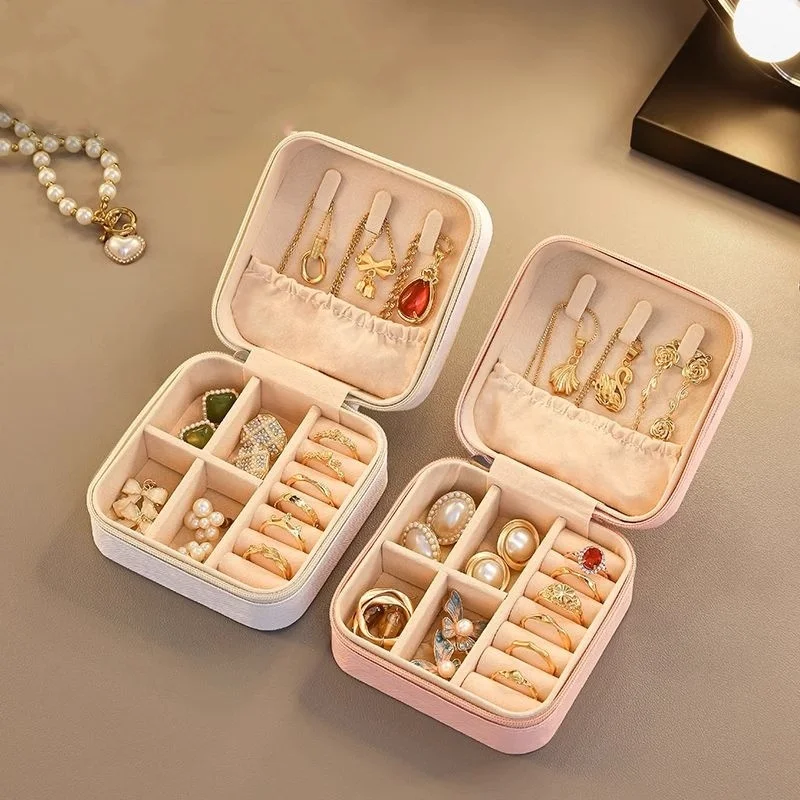 Travel Small Jewelry Organizer Box Portable Storage Holder For Rings Earrings Necklace Bracelet Boxes Gifts