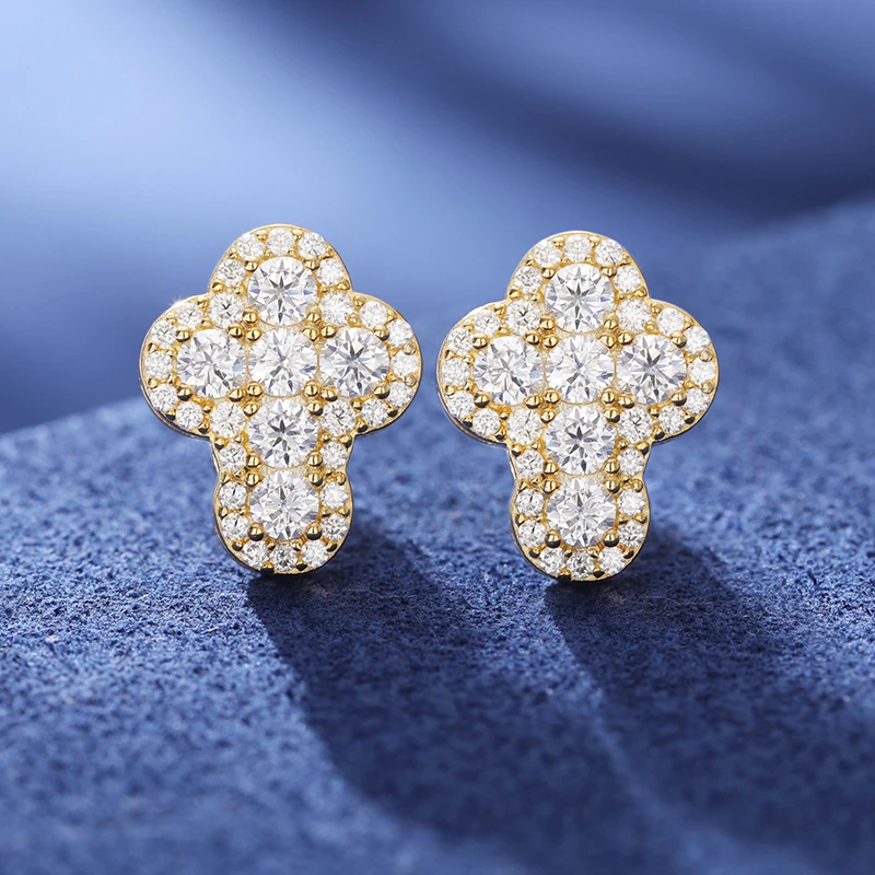 NASIA D VVS Moissanite Cross Stud Earrings for Women Men's Real S925 Silver Jewelry Sparkling Iced Out Gift for Daily Wear 2026