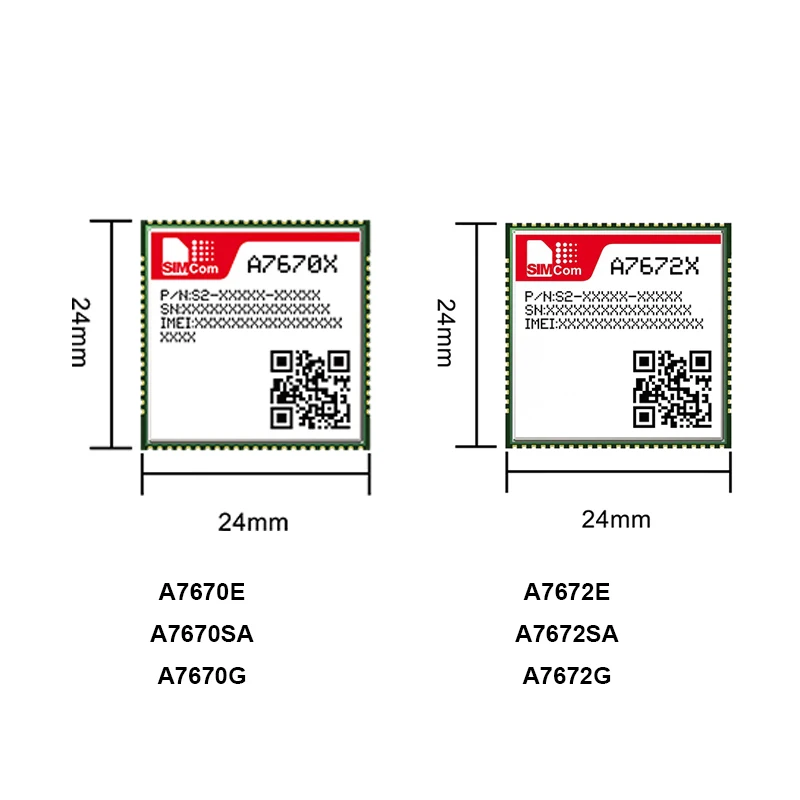 SIMCOM A7670 series A7672 series 4G+2G LTE CAT1 Module A7670E A7670SA A7670SA-LASE A7670G-LABE A7672E A7672SA A7672G-LABA