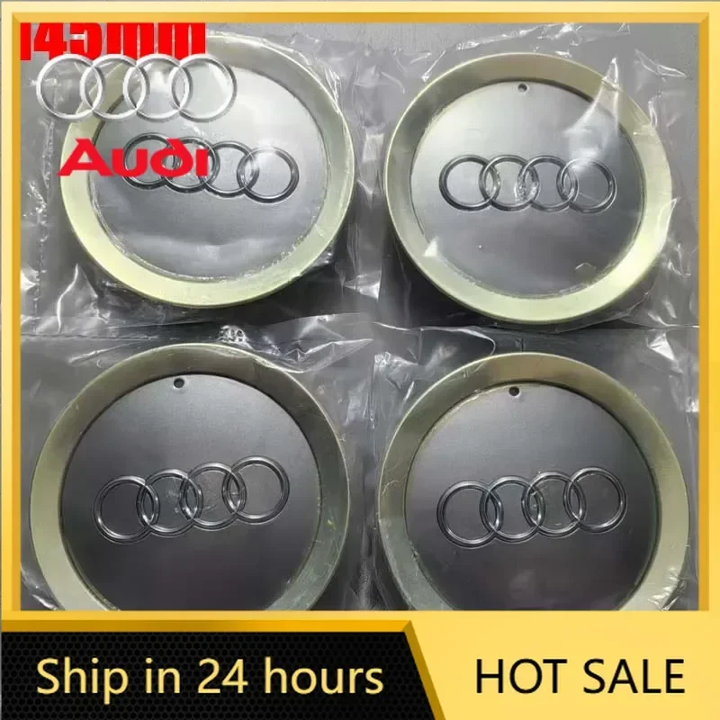 

2026 Hot For Audi 4pcs Audi Gray Wheel Center Cap 145mm Grey ABS Emblems For Audi S8 A6 S6 A8 Quattro 4E0601165A 4E0 601 165 A C