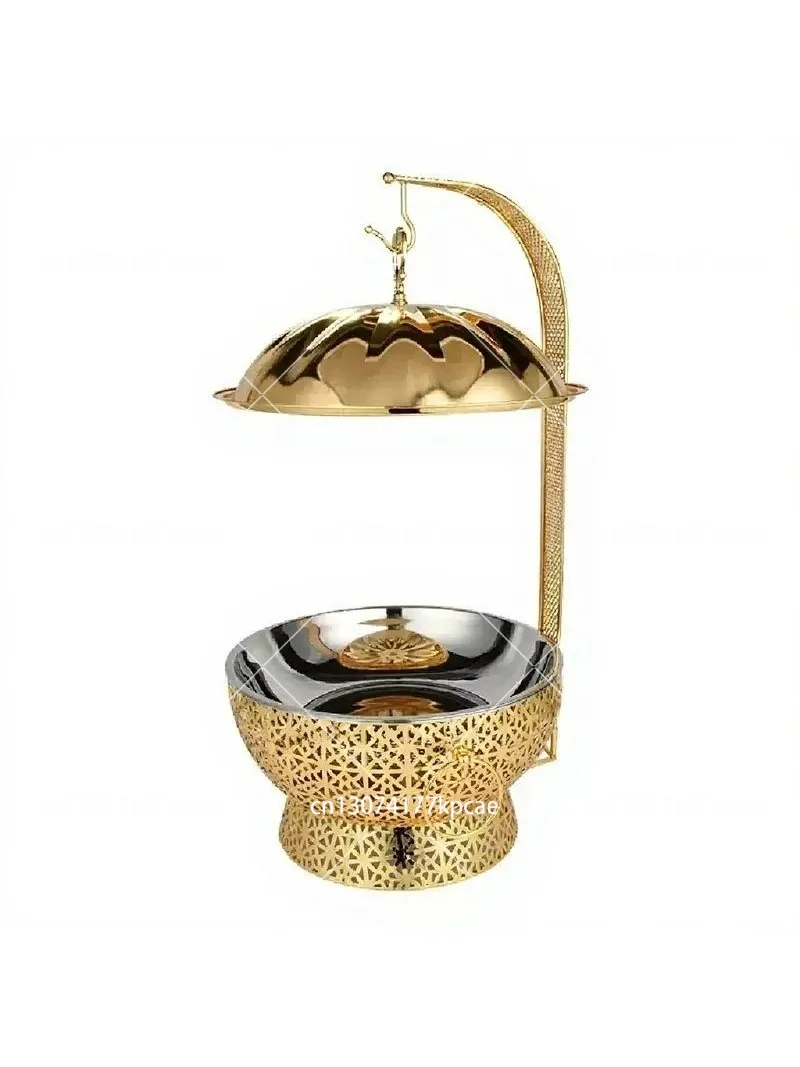 Buffet Warmer Golden Hollow Stainless Steel Alcohol Food Heater For Hotel Restaurant Banquet Catering Party