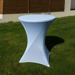White Black Beige Lycra Stretch Cocktail Poseur Dry Bar Spandex Table Cover Cloth Wedding Party Event Decoration 60cm 80cm