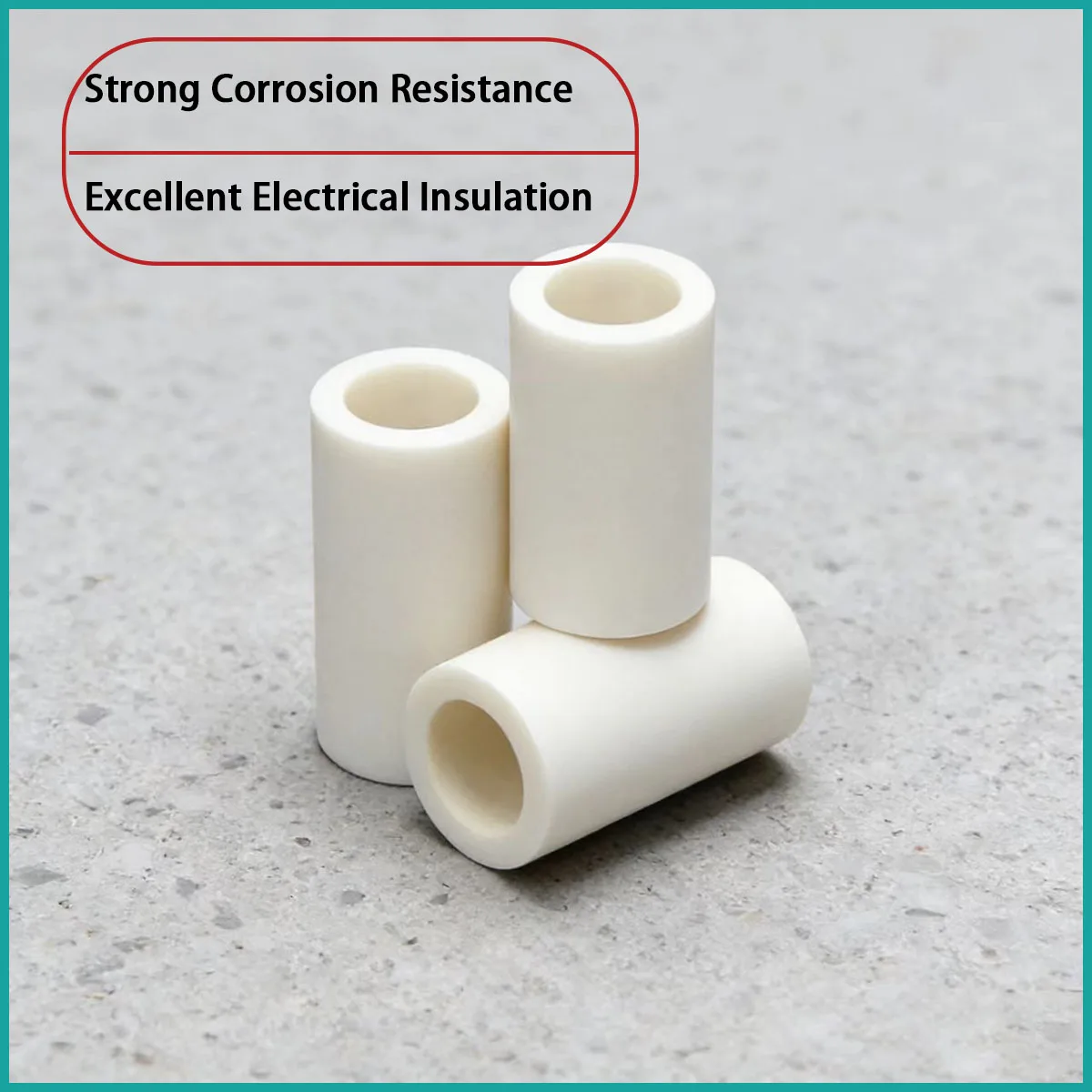 Inner diameter: 0.6-10mm alumina ceramic short tube used in chemical, metallurgical, electronic