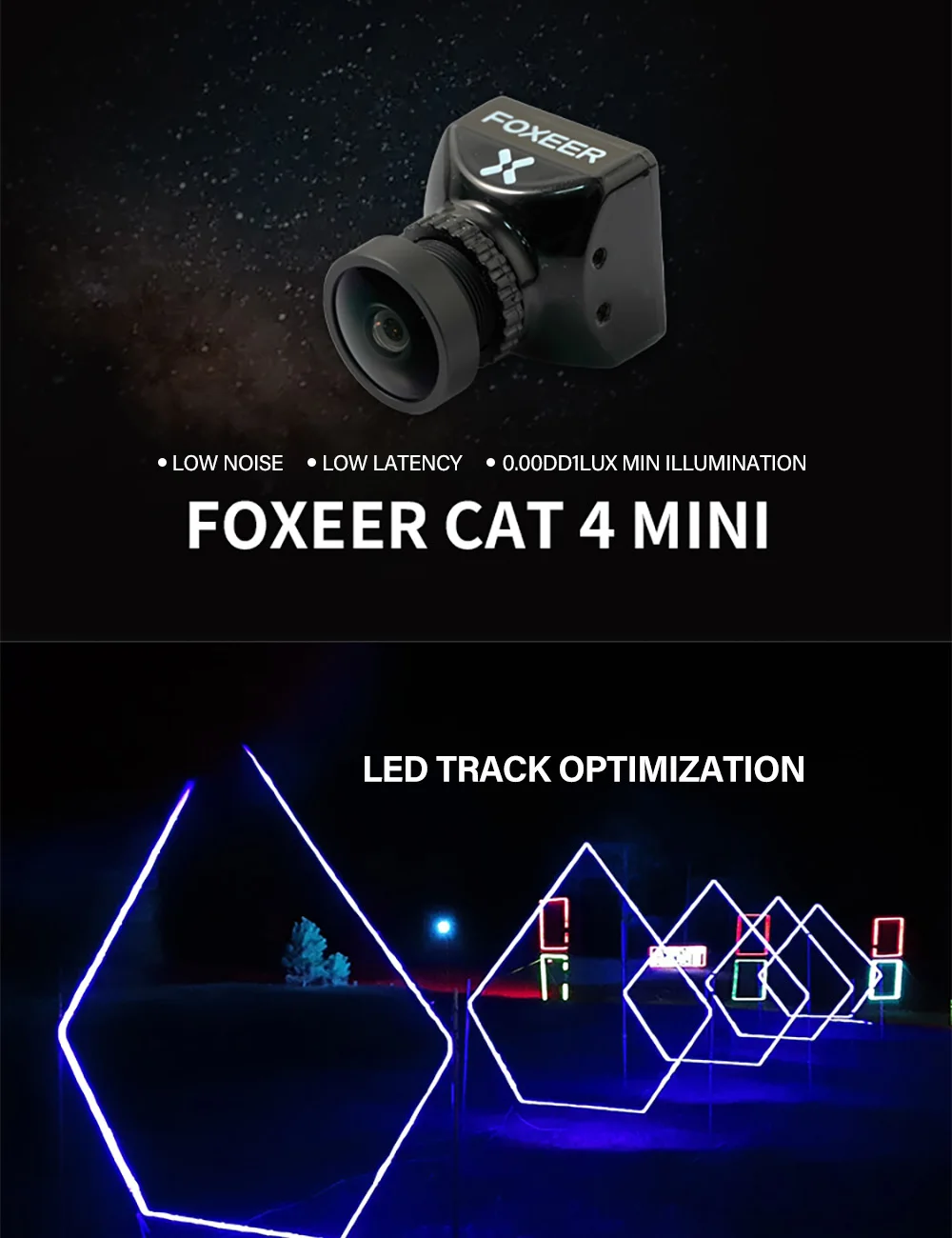 폭시어 미니 캣 / 마이크로 캣 4 1200TVL 스타라이트 0.00001Lux FPV 카메라 저지연 저소음 FPV 카메라 RC 모델용