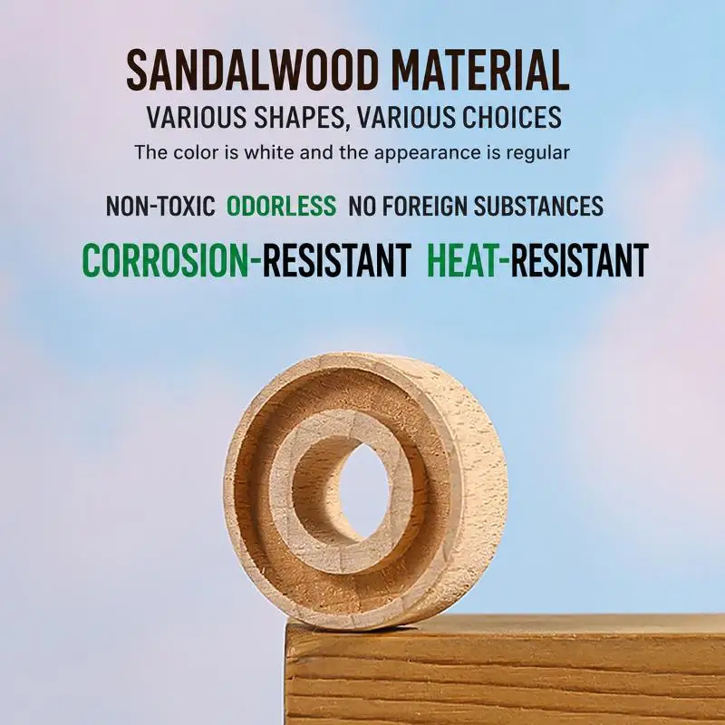 5/10Pcs Circular Aromatherapy Wood Car Air Freshener Essential Oil Diffuser Beech Wood Tablets Remove Car Interior Odor view 4
