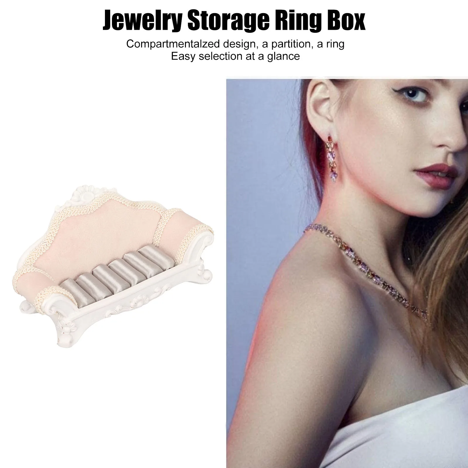 

Earrings Tray Showcase Sofa Jewelry Holders Resin Crafting Novel Holder for Wedding Valentines Mothers Day Pink