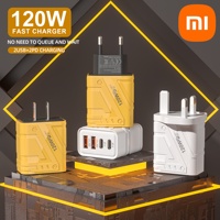 Xiaomi 120W Fast Phones Charger Wall Adapter PD USB Charger Quick Charge Adapter 3 Ports EU/US/UK Plug For iPhone Samsung Huawei