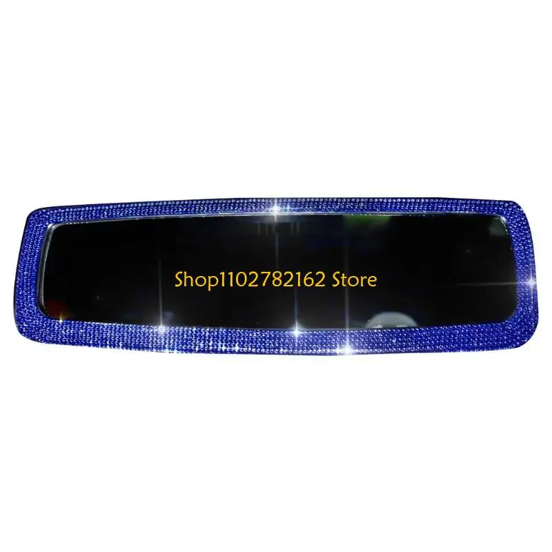 547B مرآة الرؤية الخلفية للسيارة مع أحجار الراين الكريستالية وإكسسوارات السيارات الداخلية #5