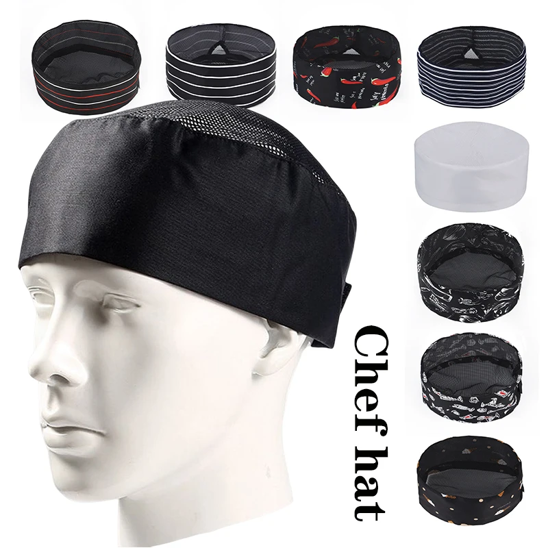 Gorro de Chef para restaurante, cocina, panadero, Catering, gorro de cocina para mujeres y hombres, gorro de trabajo para servicio de comida, gorro superior de malla, gorro de cocina uniforme