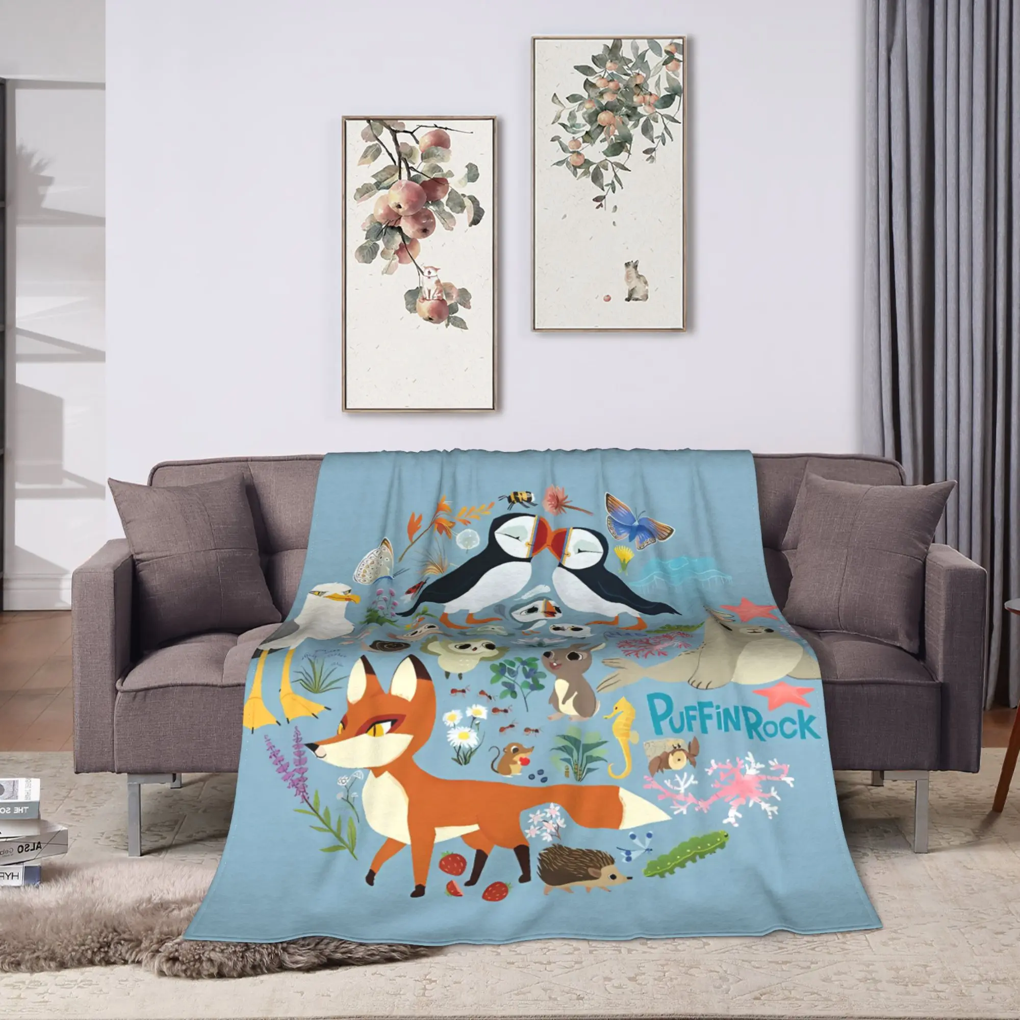 Puffin Rock  Blanket Quality Super Soft  Throw Blanket Winter Kids Home Decor Fashion Bedspread