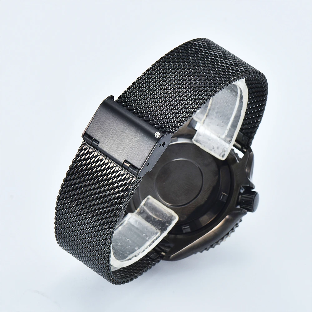 PARNSRPE Stealth Man Watch NH36 Mechanical Automatic Black Diver Watch for Men PVD Case Stealth calendar mechanical wristwatch