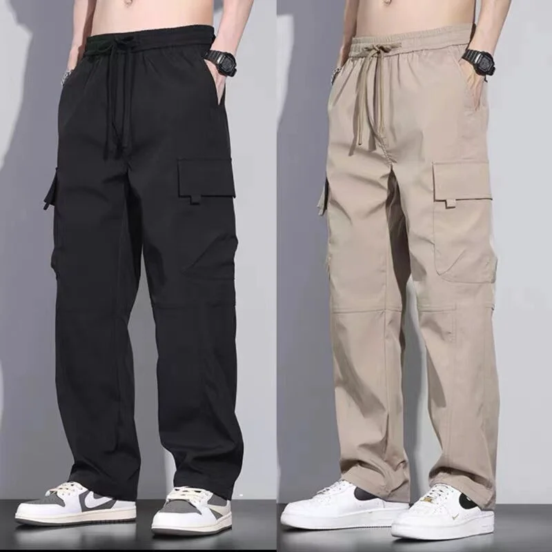 Summer Workwear Pants Men's Loose Dirt Resistant Wear Resistant Casual Long Trousers for Construction Work Polyester Fiber