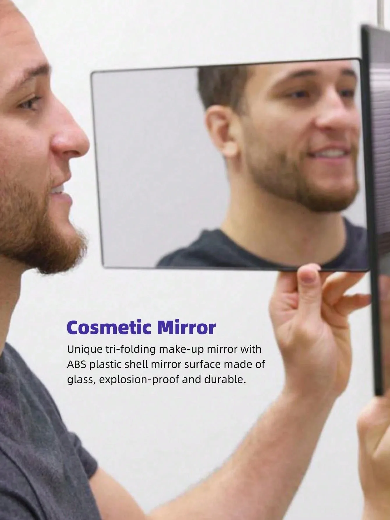 Three-sided mirror 360-degree three-fold hair styling mirror with lighting - a personal use beauty mirror suitable for hair styling image 6