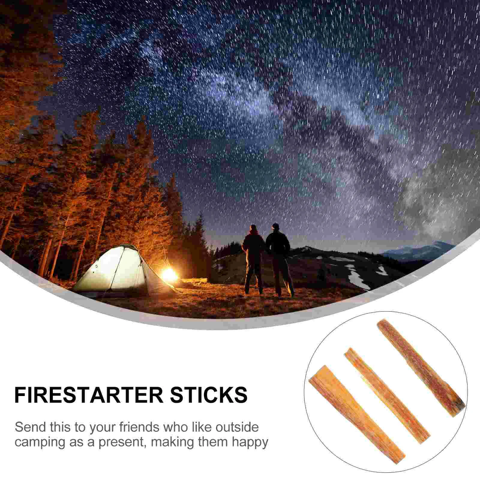 Fire Strip Charcoal Starter Lighters Camping Stick Kit Wooden Chimney Firestikck