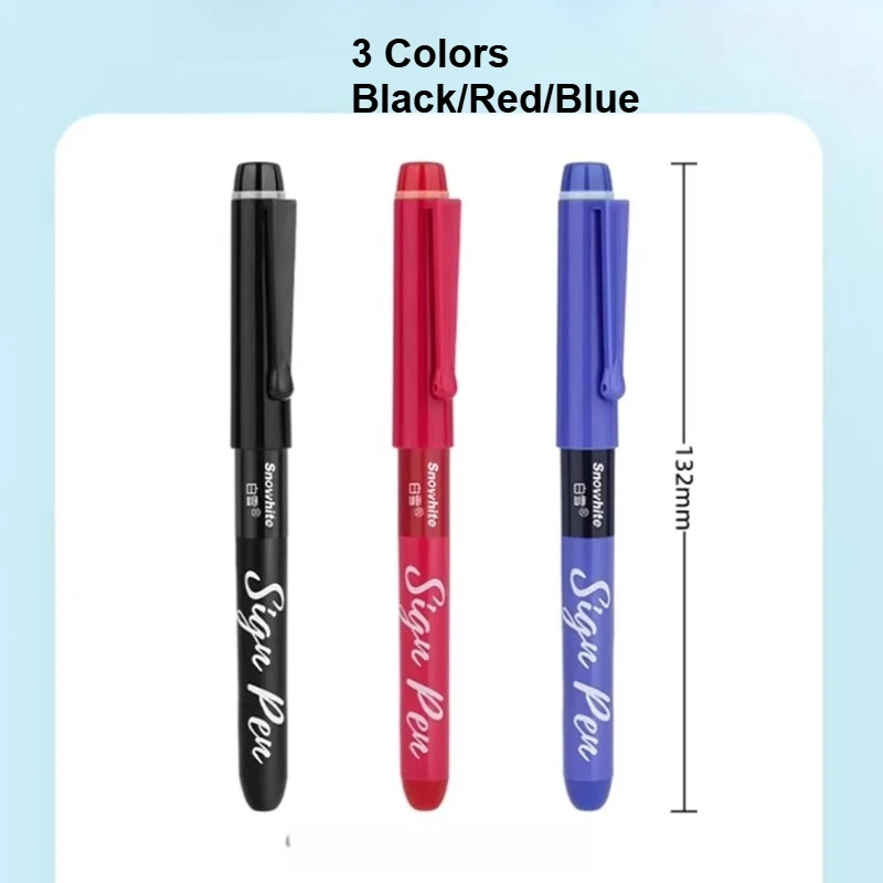 Snowhite sneldrogende signeerpen (1,0 mm vezelpunt), directe inkt, soepel schrijven, handtekeningpen voor zakelijk/kantoor gebruik, premium kantoorbenodigdheden