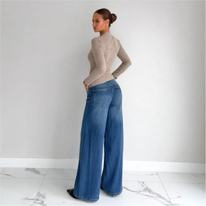 Knitted Pullover T Shirt Tees Long Sleeve Top Blusas Women's Clothing Irregular Metal Sheet Slim Solid Color Elegant Temperament