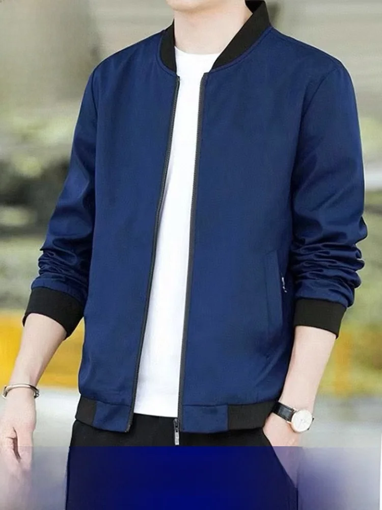 ملابس بيسبول كاجوال للرجال لربيع وخريف ملابس خارجية قابلة للتنشيط من ألياف البوليستر والنايلون وإغلاق بسحاب مقاوم للرياح #2