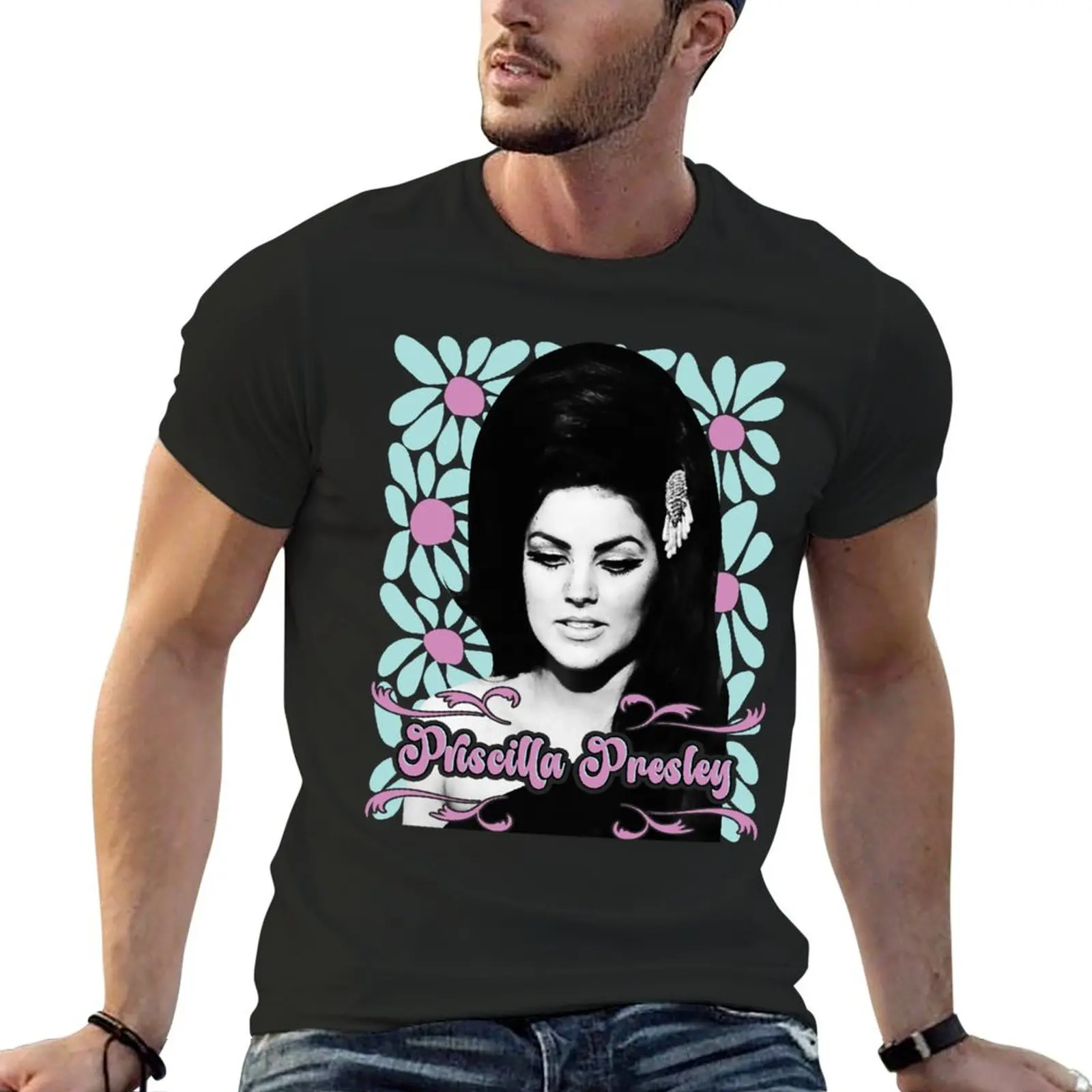 priscilla presley T-Shirt animal prinfor boys summer top clothing for men