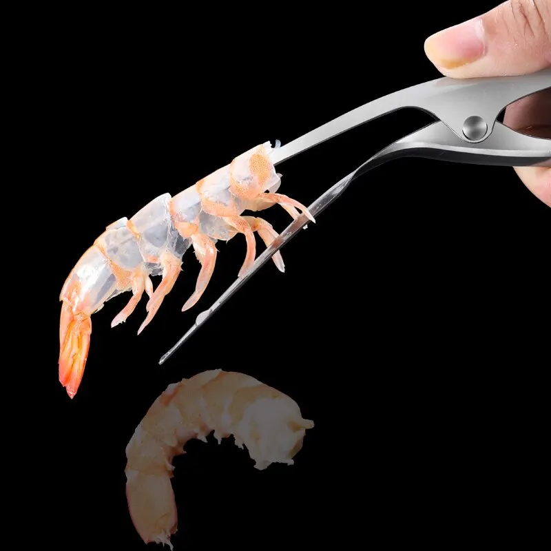 2pcs Stainless Steel Shrimp Stripper Shrimp Line Remover Peeler Cleaning Peeling Seafood Tools Kitchen Accessories