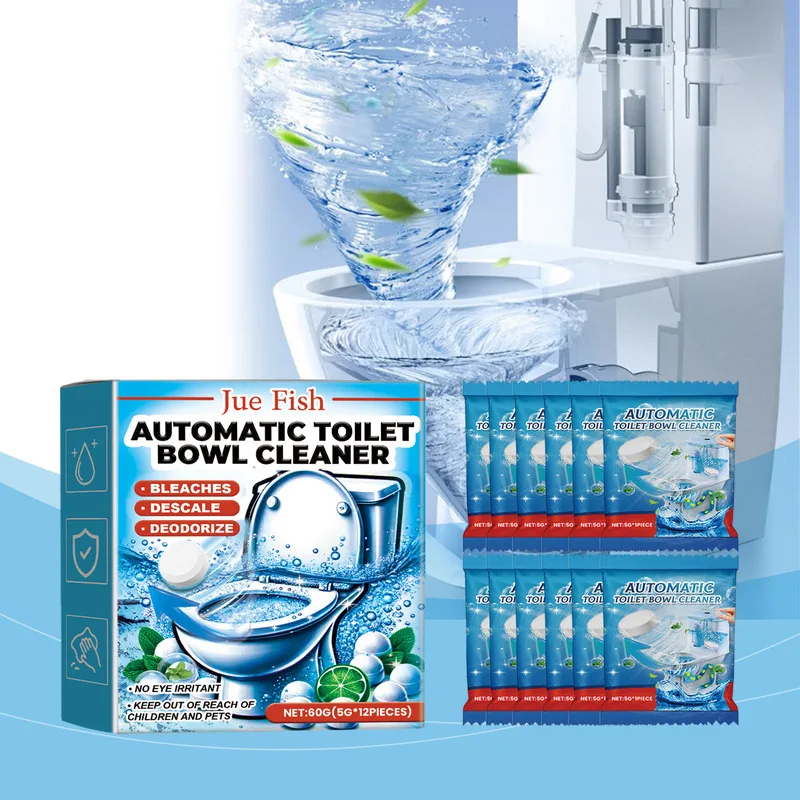 

Automatic Toilet Effervescent Tablets Cleaner Deodorizer Descaler Odor Remover Deep Cleans Bowl Daily Toilet Hygiene