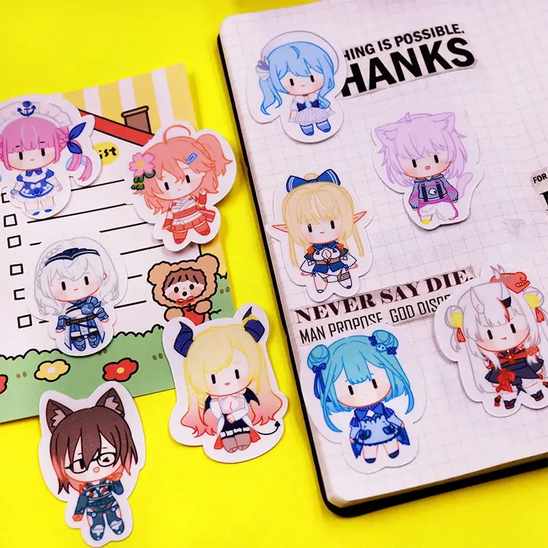 Hololive Sticker Anime Shirakami Fubuki Tokino Sora Stationery Stickers Cartoon Print Water Proof Student School Supplies Decor