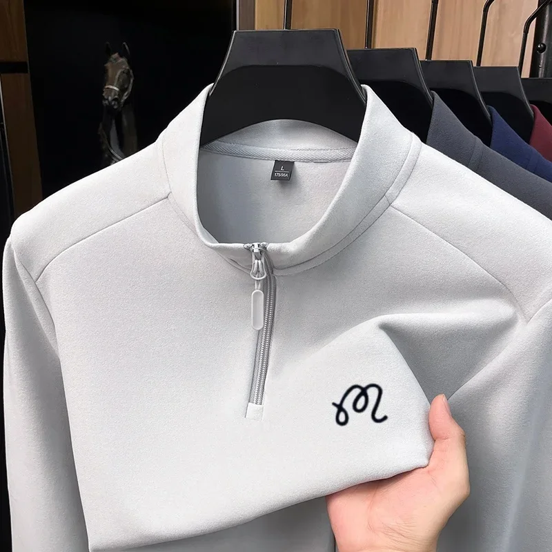 Designer Original Brand Classic Zipper Half High Collar Comfortable Top Autumn/Winter Plush Style Letter Embroidered Men Sweater