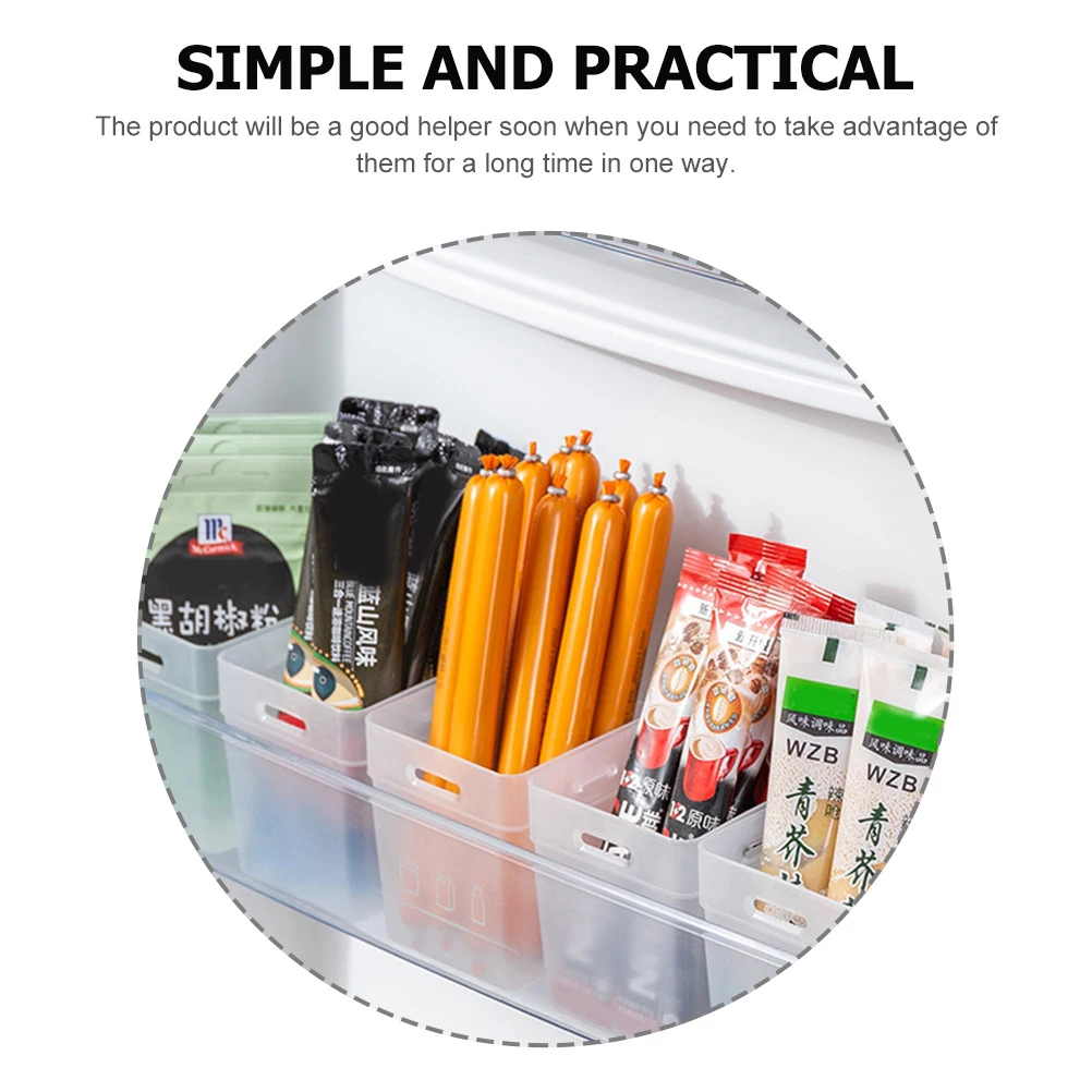 2pcs Multi-Function Transparent Fridge Bins Household Pantry Organizers Storage Accessory For Food Snacks Vegetable Refrigerator