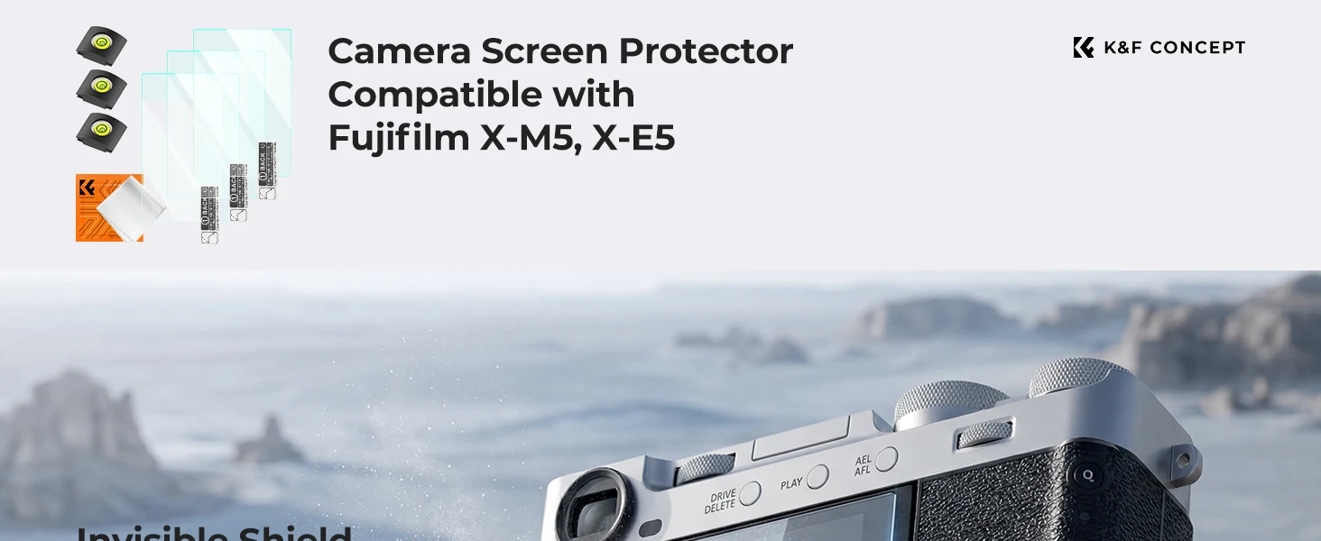 K&F CONCEPT 3 Stück Displayschutz für Fujifilm XE5 XM5 Kamera PF28 Ultraklares Gehärtetes Glas Kratzfest Ultrastark – Detail 1