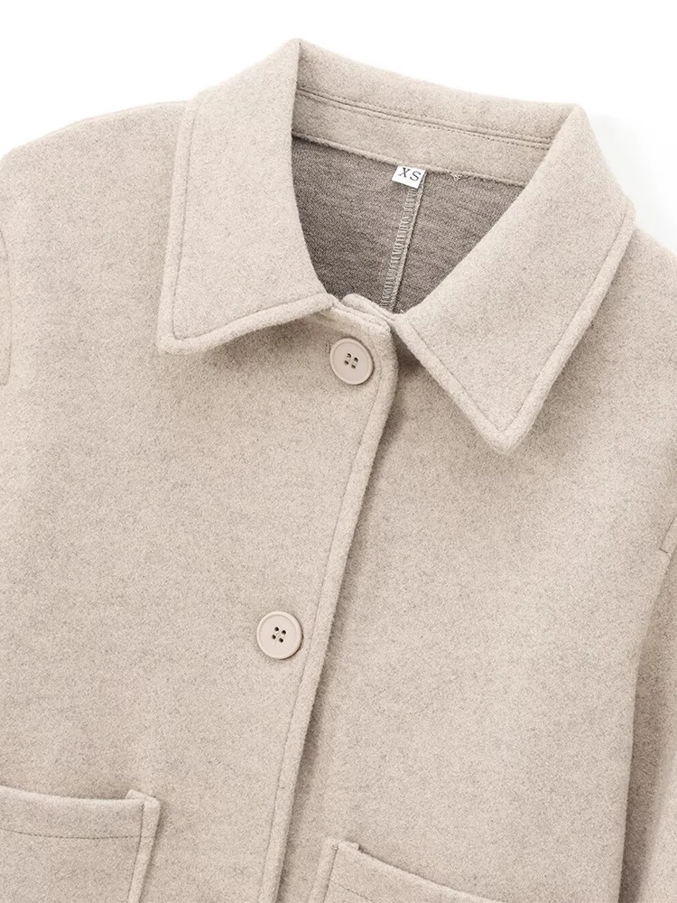 Autumn and winter new fashion women's clothing commuting versatile pocket decoration soft lapel long-sleeved jacket image 5