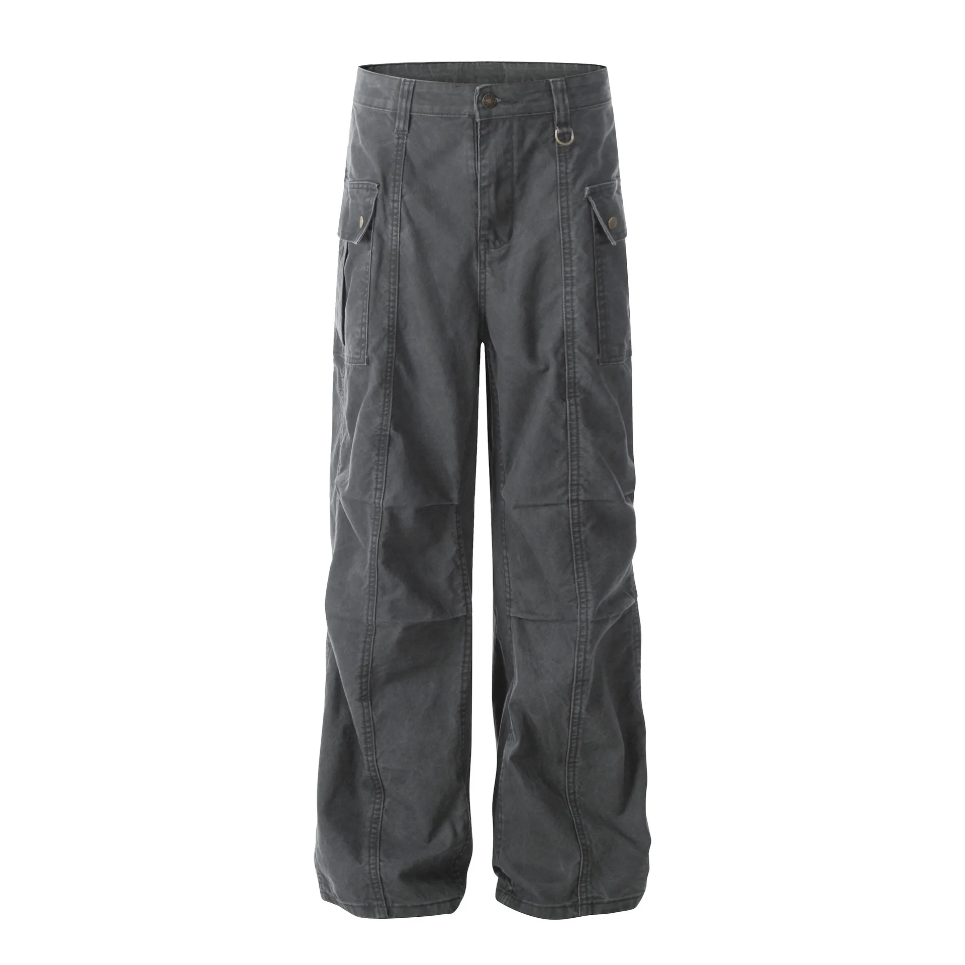 OR FL Baggy Wide Leg Fold 100 Cotton Women Cargo Trousers Cool Staraight Slacks Wear Resistant Y2k Mop The Floor Wide Leg Pants