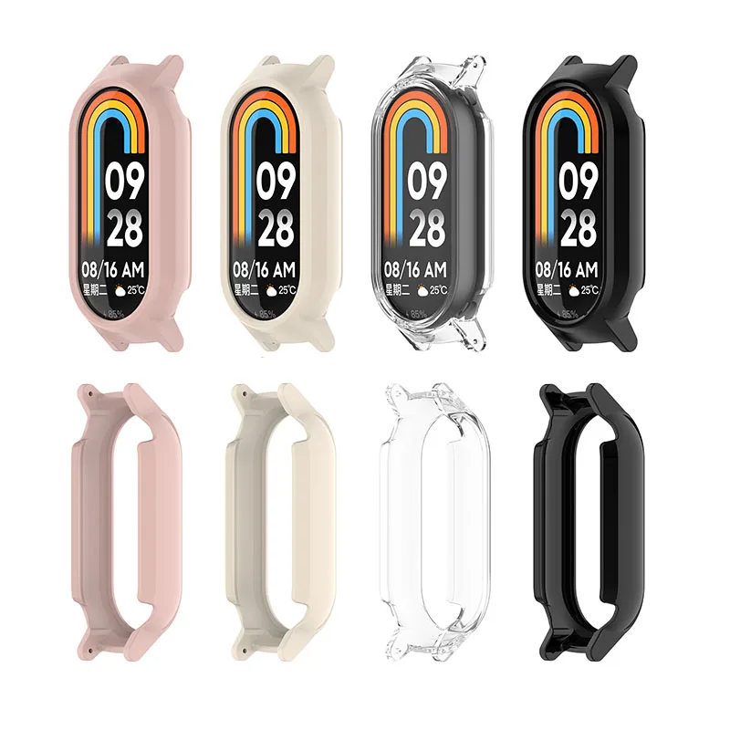 2in1 لينة سيليكون الأشرطة + حافظة ل Xiaomi Miband 10/9/8 NFC نسخة السيراميك سوار رياضي غطاء استبدال الأساور