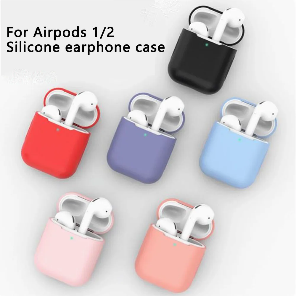 حافظة من السيليكون لأجهزة AirPods 2 1 حافظة سماعات أذن لاسلكية غطاء حماية لأجهزة Apple AirPods 2 يغطي ملحقات سماعات الرأس