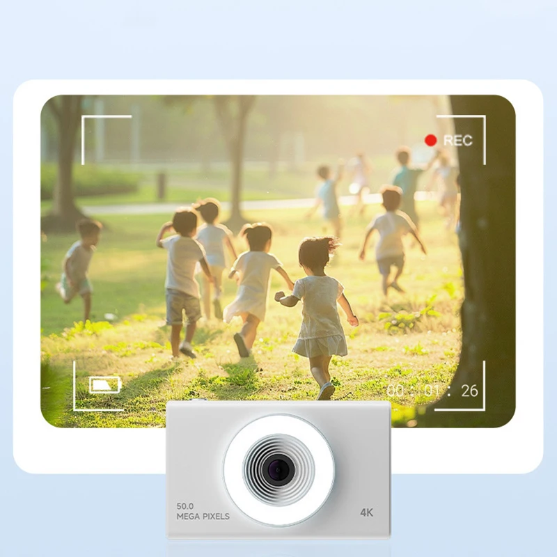 Цифровая камера 4K CCD с заполняющей подсветкой, 50 миллионов пикселей, ретро-камера с автофокусом для студентов, путешествий, 2,4-дюймовый экран Type-C