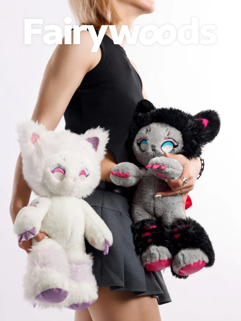 

Sweet Heart Cat Plush - Fairywoods Cute and Fluffy Stuffed Toy Snuggly Decorative Doll and Lovely Gift for Girls Friends