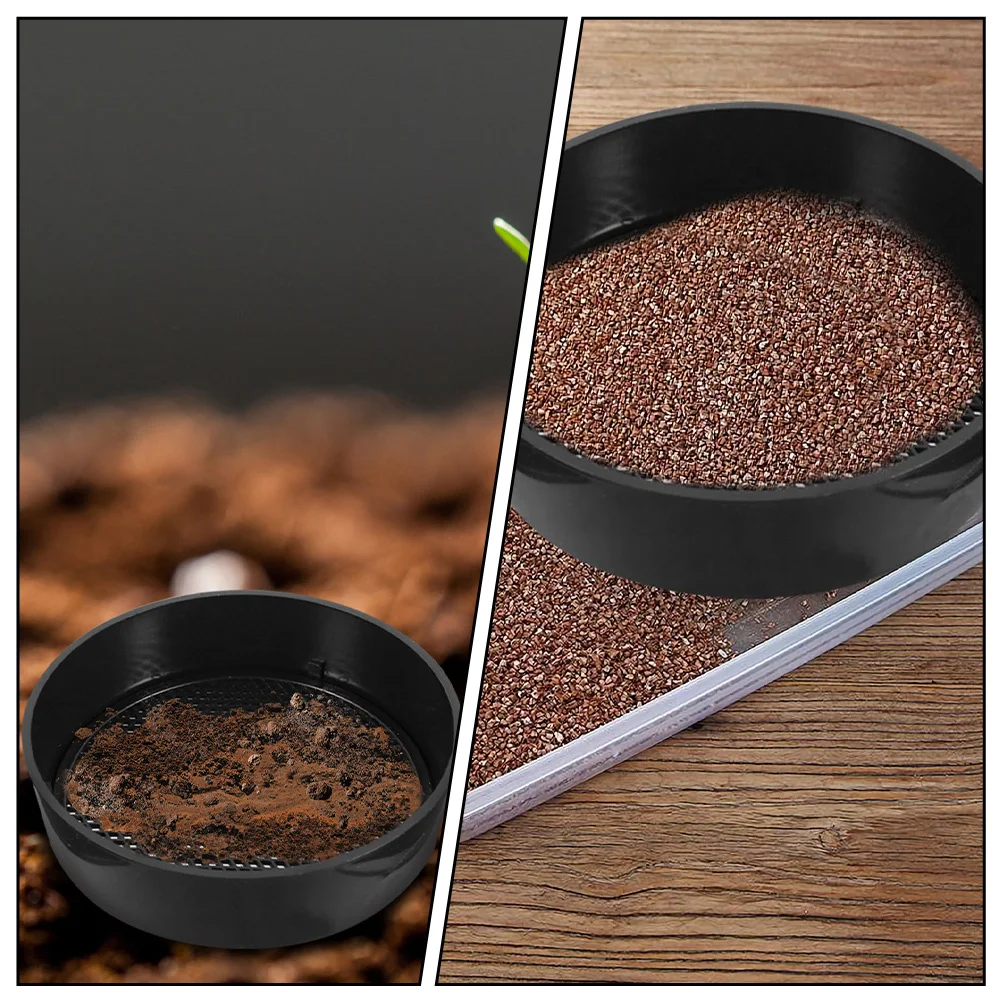 

2Sets Soil Sieve Set Garden Sifting Pan Durable Plastic Gardening Tool Balcony Mini Garden Soil Sifter Stone Riddle Compost