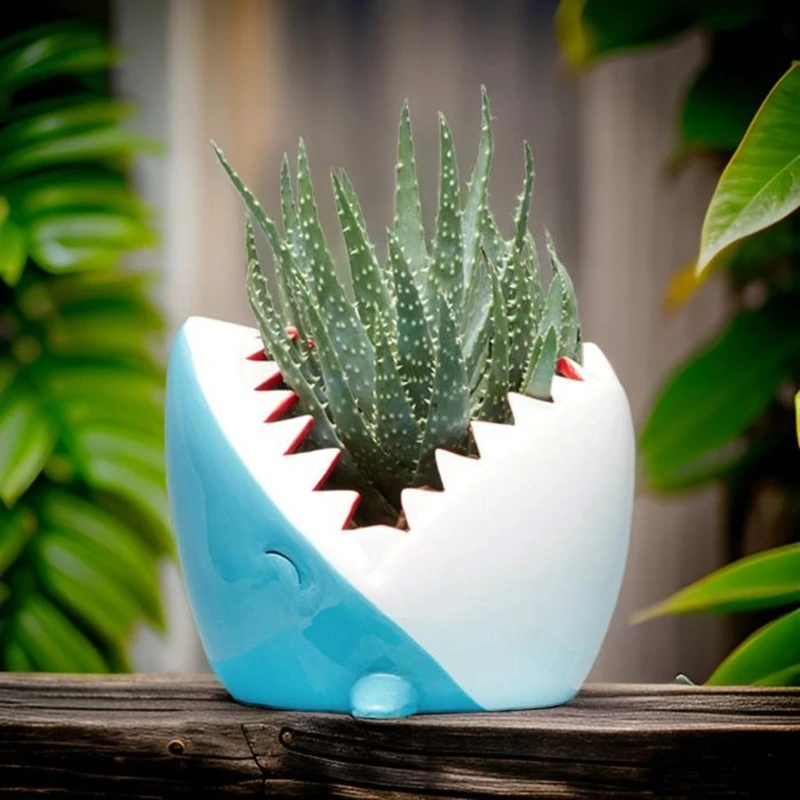 Elegant Shark Garden Pots Mold Silicone Mould Sturdy Crafting Supplies Portable for Patio and Balcony Decoration