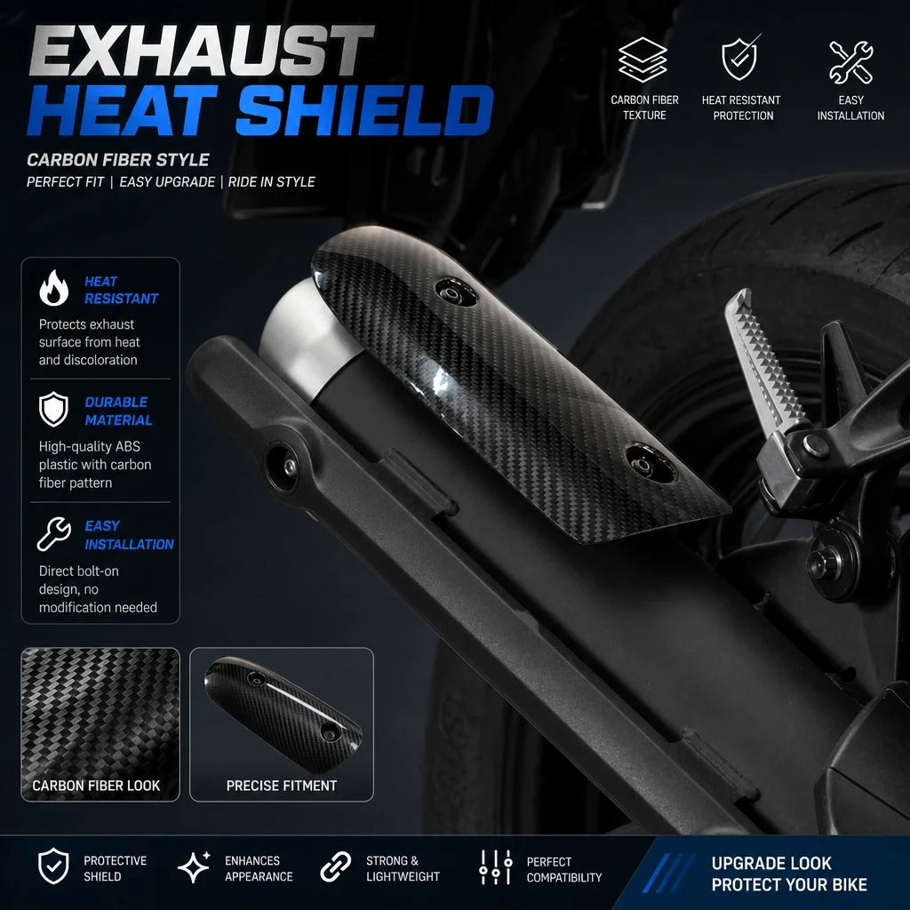 Motorrad-Auspuffrohr-Schutzabdeckung aus Kohlefaser für YAMAHA MT03 R3 2021-2026