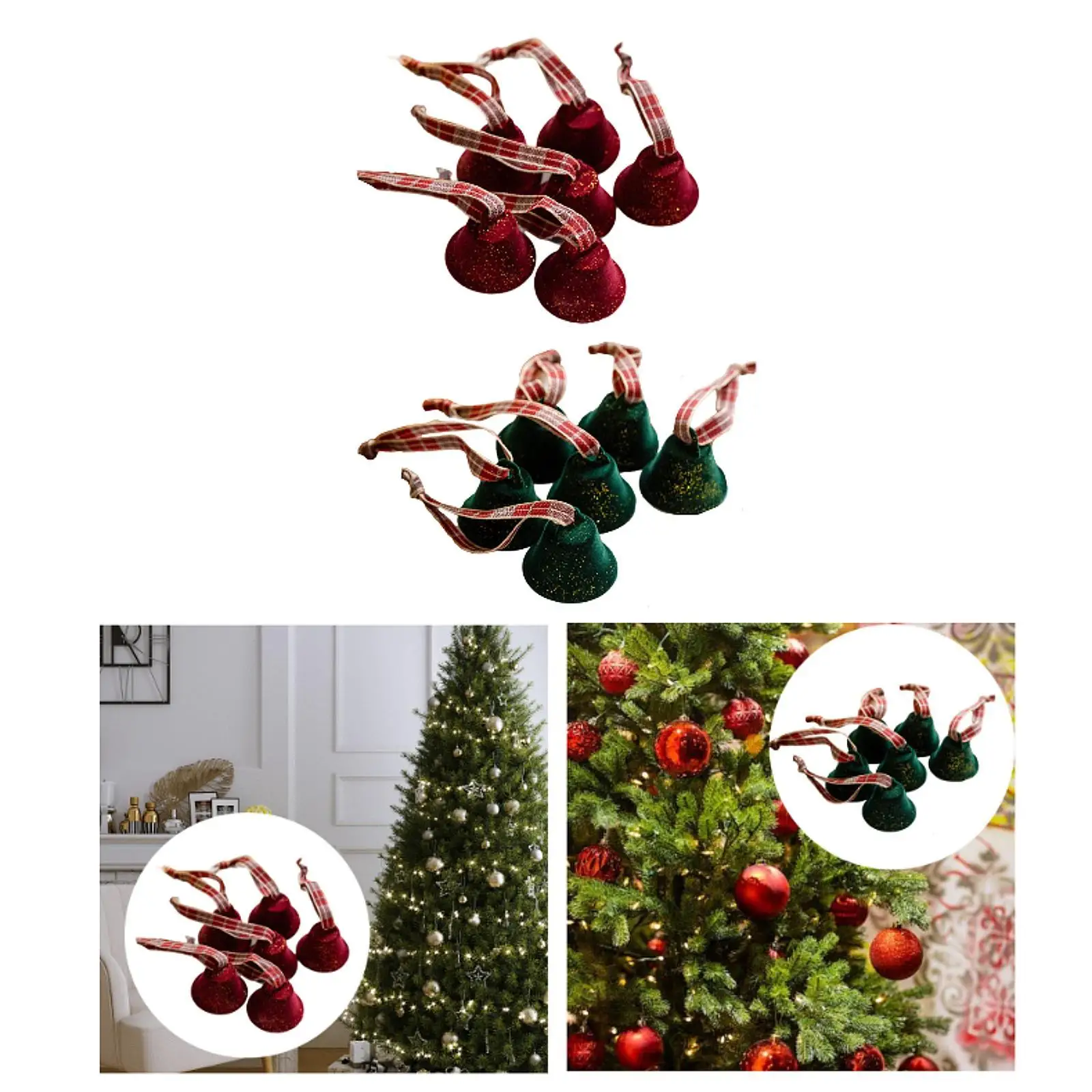 6 Pieces Christmas Bell Ornaments for Party Supplies Anniversary Festival