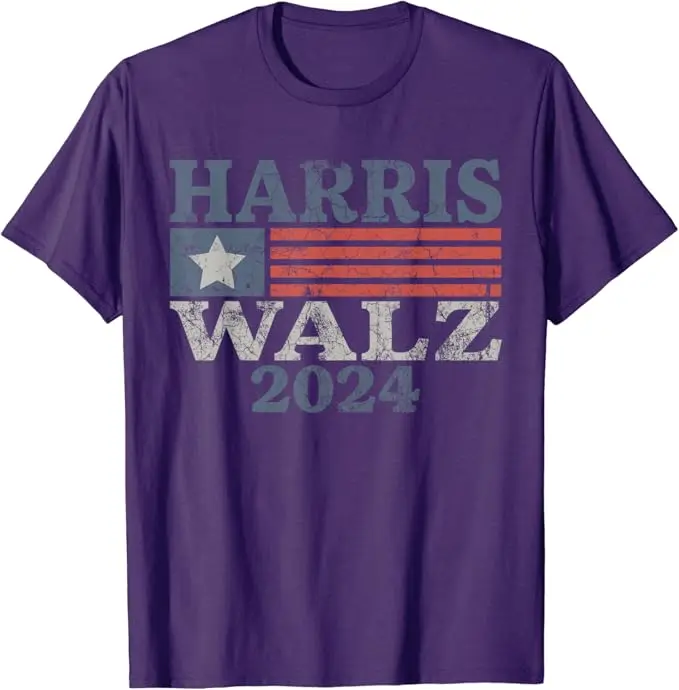 Harris Waltz 2024 Election Kamala Harris Tim Waltz 2024 T-Shirt Short Sleeve Letters Printed Sayings Campaign Tees Novelty Gifts