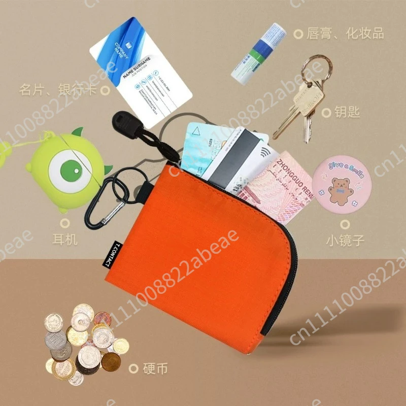 Small Mini Travel Multi-functional Wallet Waist Pocket Zipper Storage Hand Card Money Coin Bag Keyring Neck Hanging Pouch Holder